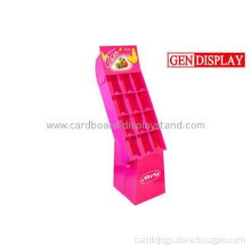 Retail Corrugated Cardboard Floor Display Stand , Eco - Fri